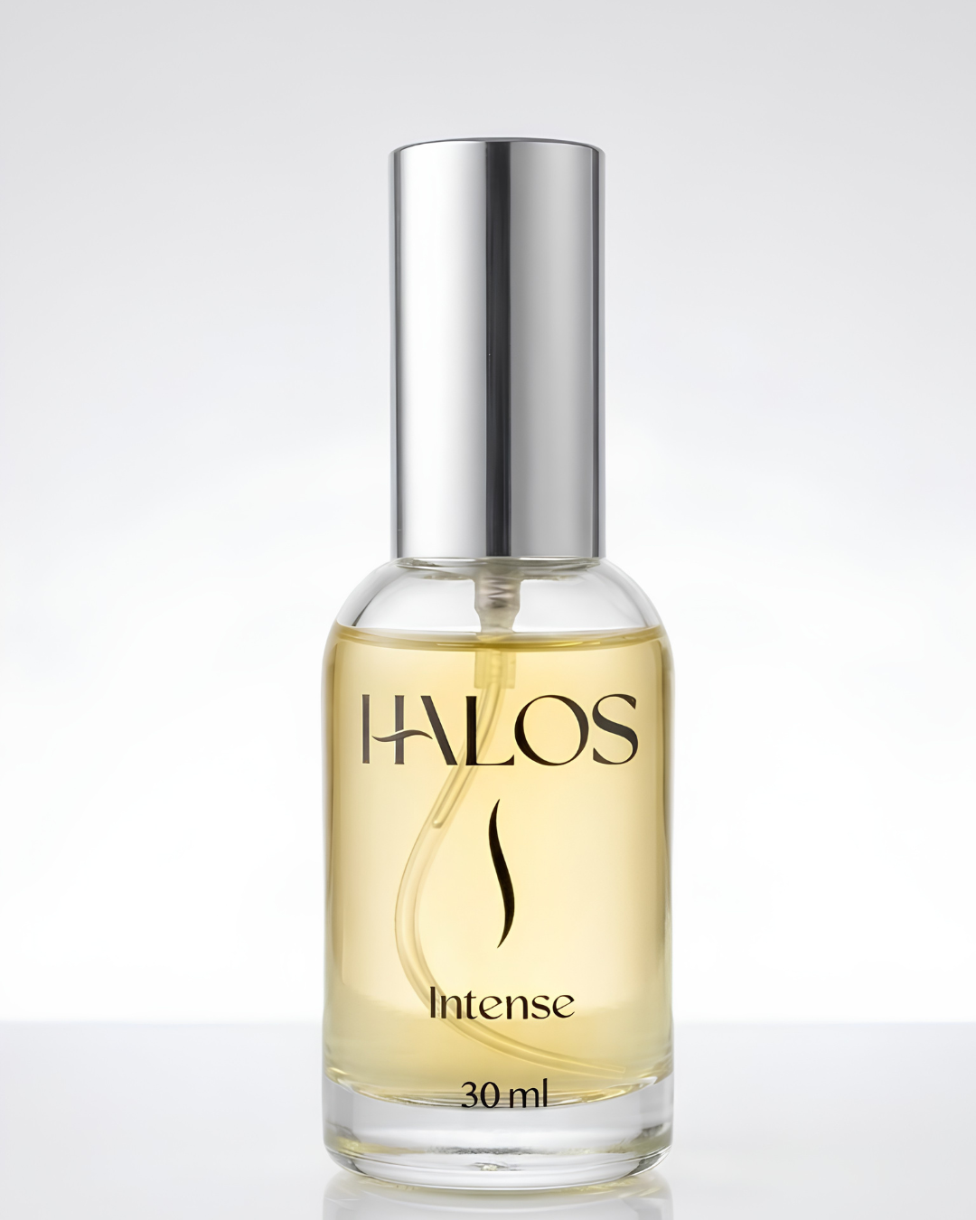 Vista frontale del flacone Halos Intense da 30 ml su sfondo bianco