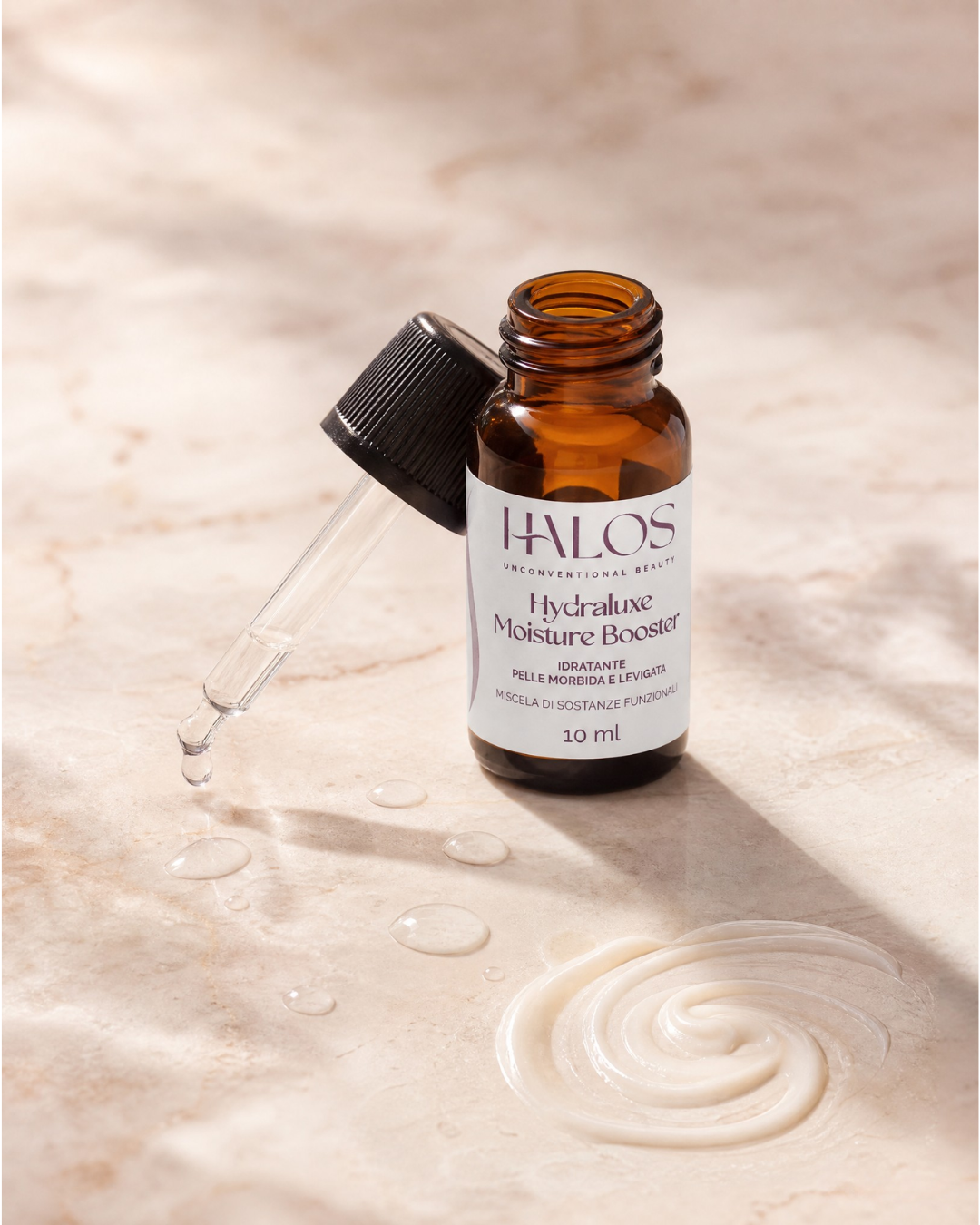 Hydraluxe Moisture Booster Halos con contagocce e texture in crema